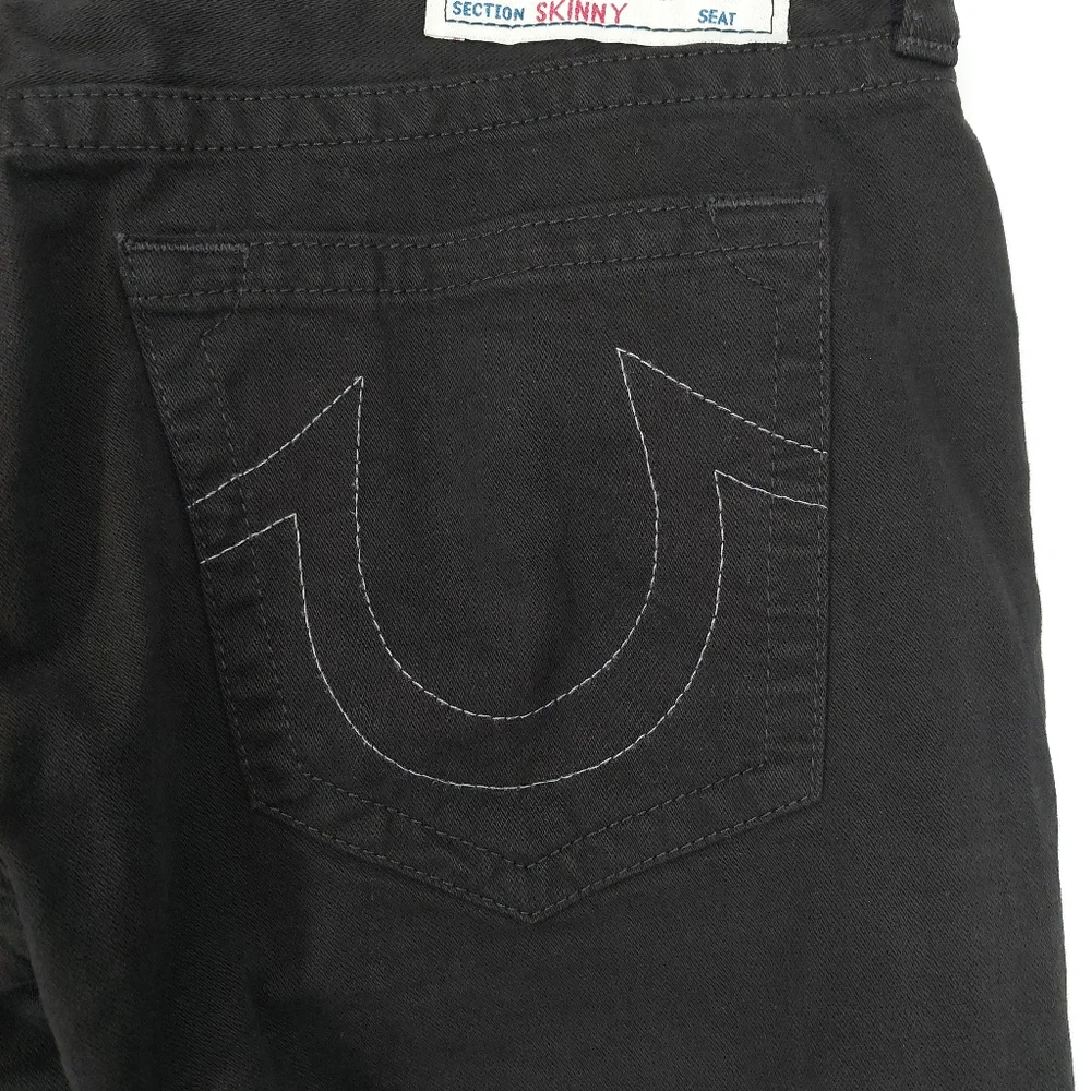 True Religion Black Cotton Skinny Jeans, 38
